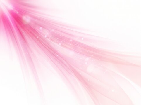 Soft pink abstract light rays radiating from a central point on a white