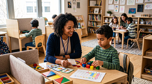 Individualized Learning Station in Special Education Classroom