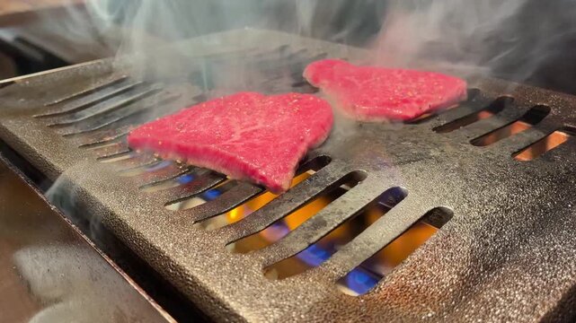 ロースターで焼くシャトーブリアン 牛肉の希少部位