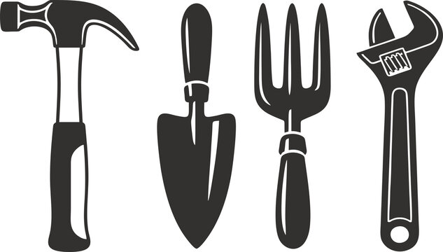  Transparent background different tools for construction or repair. PNG 3d render stock illustration.