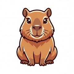 Fototapeta premium Cute Cartoon Capybara Character Illustration