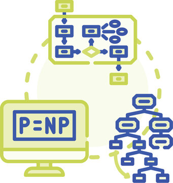 Data-driven reasoning concept. Metric inference, model prediction, statistics correlation icon vector illustration