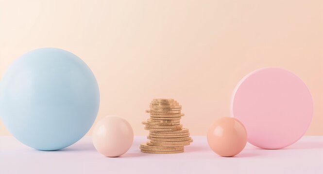 A soothing abstract vision of self-employment tax implications, using a thoughtful blend of colors and ample negative space to convey balance and creativity