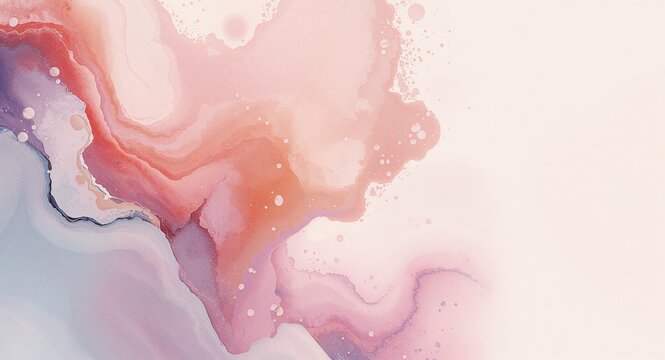 A minimalistic abstract painting with soft pastels, strategically using copy space to draw focus to the fluid forms and inviting a serene reflective mood
