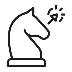 Chess knight icon on white background representing strategy education and intellectual growth © Ameli