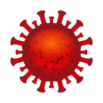 Red Virus Cell Bacteria Germs Realistic Vector Illustration