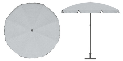 Patio Umbrella 3D Model Top and Side View, Outdoor Parasol Cutout for Architectural Rendering © arif