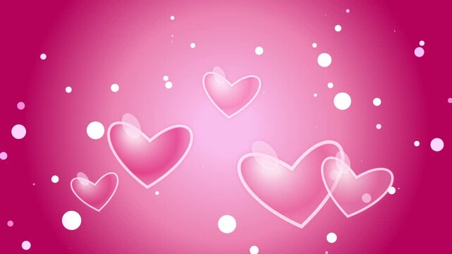 Floating Pink Hearts and Glowing Bokeh Particles Romantic Valentines Day Animation Background