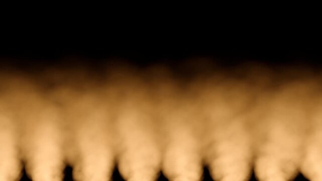 Fine Golden Light Ripple Wave Flowing Steadily Across a Black Background