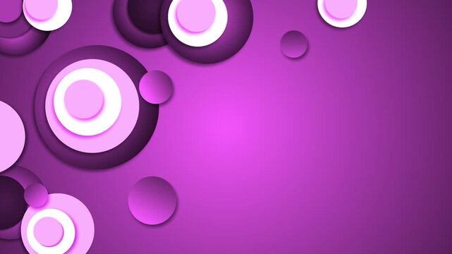 Abstract layered circles composition with paper-cut style, gradients and negative space, modern geometric background animation