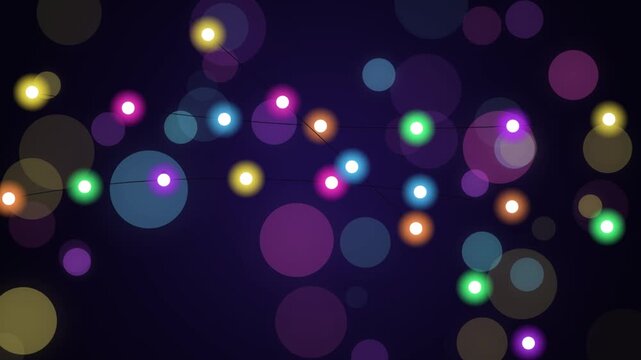 Vibrant bokeh lights dance across a dark elegant backdrop creating a festive magical celebration back