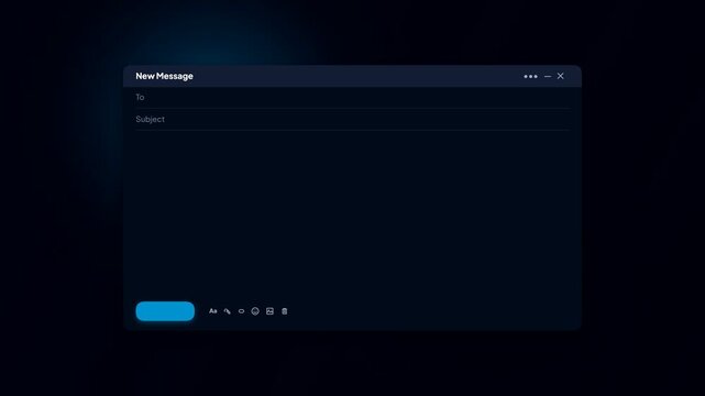 Dark Mode Email Send Animation. Message Sent Checkmark. Email Notification Popup. Blank Mail Interface. Modern Webmail UI. Minimal Communication Template. Animated Email Workflow