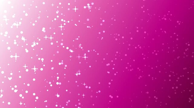Glowing pink sparkles and magic bokeh particles drifting on fuchsia gradient background loop