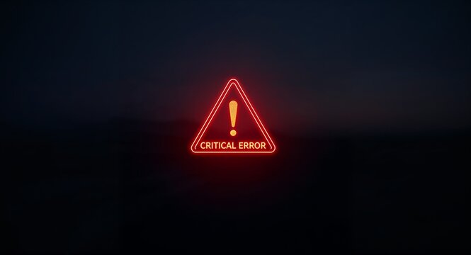 A digital landscape showcasing a glowing Critical Error alert against a subdued background, emphasizing a sense of urgency and importance for error handling, the composition provides ample copy space
