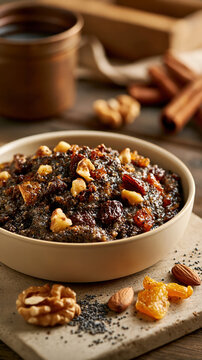 Traditional Poppy Seed Filling with Nuts and Raisins