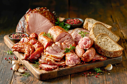 Rustic Smoked Meat and Sausage Platter