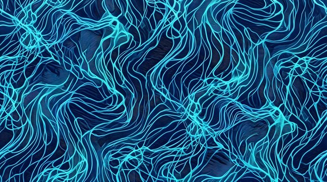 Abstract blue wave lines background pattern with glowing neon curves and flowing textures for digital art and modern science designs