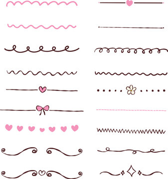 Elegant hand drawn text divider lines and ornamental page break borders set for aesthetic vintage wedding invitations and elegant book formatting.