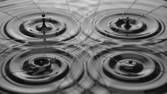 Black liquid ripple effect in a circular container with top down view