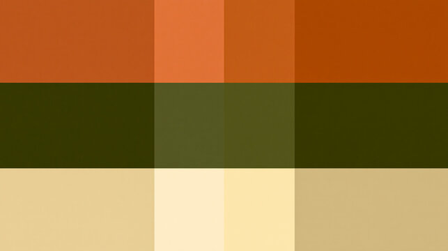 Vibrant color palette swatch samples in orange and green tones displayed smoothly on white background