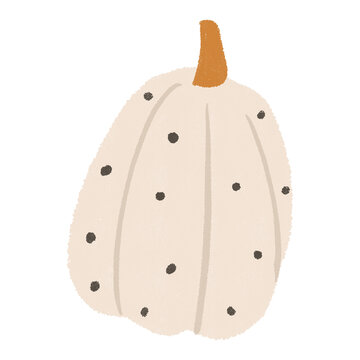 White Polka Dot Autumn Pumpkin