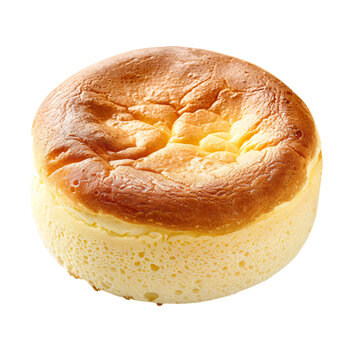 Souffle Cheesecake isolated on white