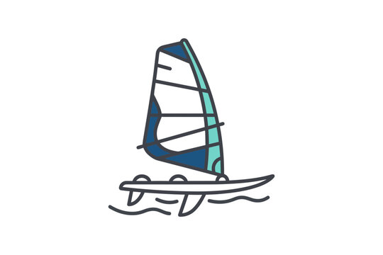 Windsurfing Board Vector Illustration