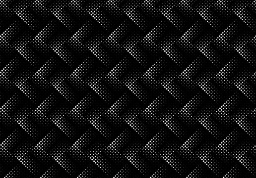 Abstract Black and White Halftone Wave Pattern with Flowing Dotted Lines and Optical Gradient Texture Vector Background