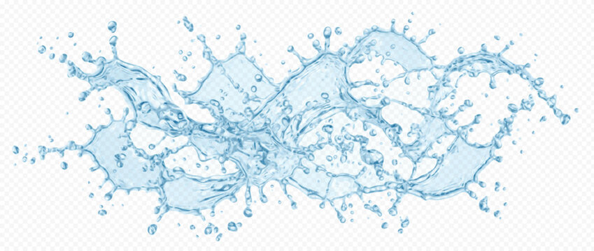 Easy-to-edit vector layers. Water splash with dynamic blue droplets. Useful for mockups and editorial layouts. Five separate layers make the artwork easy to adapt to different designs.