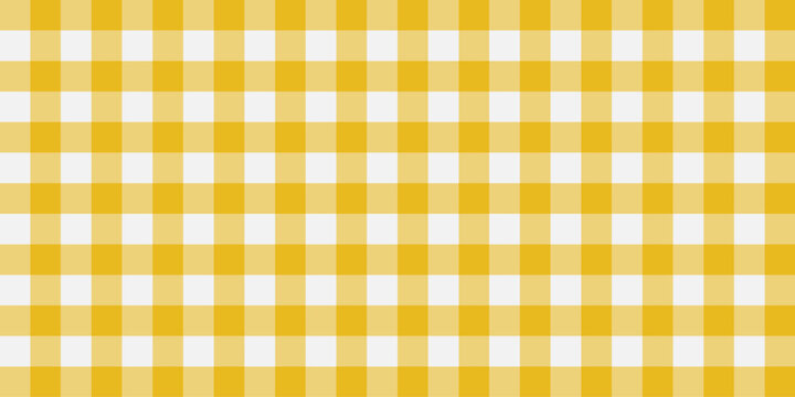 Golden Gingham Seamless Pattern Plaid Fabric Vector Background