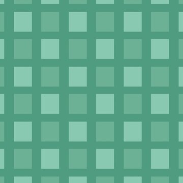 Green plaid pattern background, green gingham checker seamless background, geometric grid fabric texture, mint green block pattern