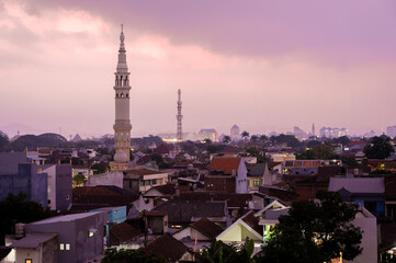 Obraz premium Night falls over Malang (Java, Indonesia)