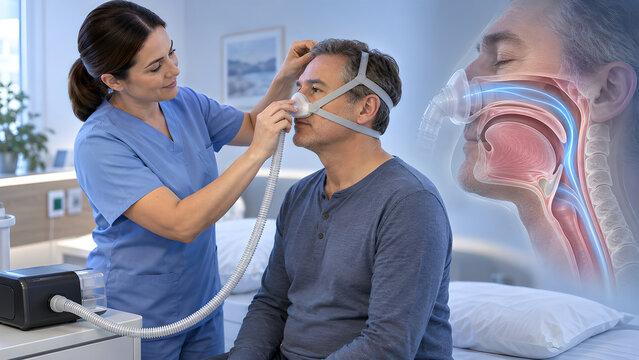 Photorealistic Obstructive Sleep Apnea Upper Airway Screening and Treatment Procedures with Endoscopy, Polysomnography, CPAP and Oral Appliance for Medical Education and Clinic Communication