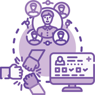 Patient care consortium concept involving organized medical services, surgery, diagnosis, and treatment for various conditions, illustrating expert collaboration in healthcare