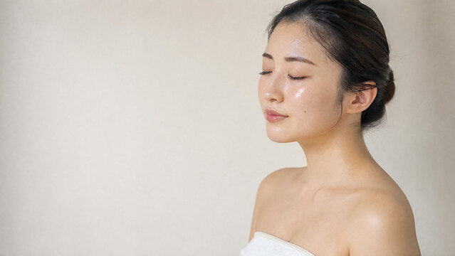 Japanese Woman With Luminous Glass Skin