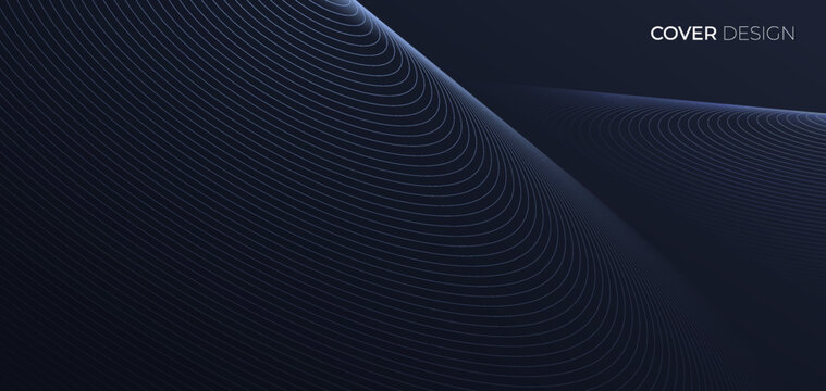 Minimalist circular pattern of wavy lines, technological dynamic movement of linear stripes. Swirling geometric background. Vector illustration