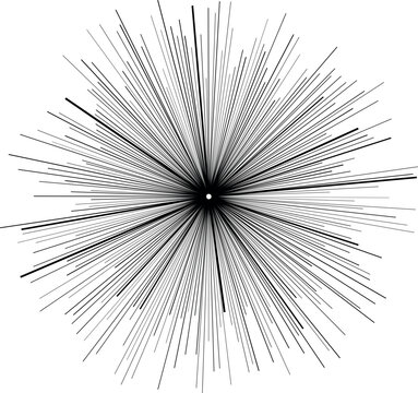 Abstract radial sunburst pattern with thin and thick lines