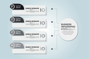 Naklejka na ściany i meble 4 steps infographic diagram circle, Business Infographic Template for Process. Marketing sales funnel infographic template. Presentation and Strategy Planning. Vector Illustration.
