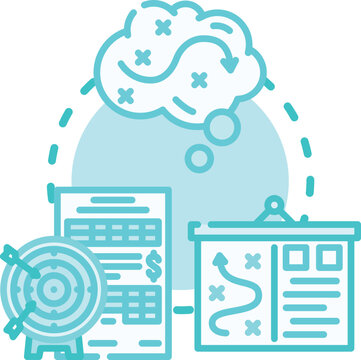 Deferred planning concept. Roadmap deferral, preparation delay, forecast postpone icon vector illustration