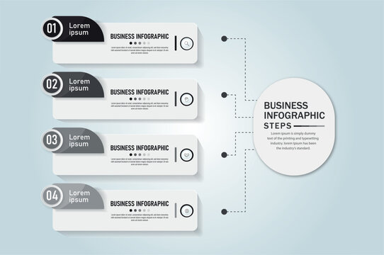 4 steps infographic diagram circle, Business Infographic Template for Process. Marketing sales funnel infographic template. Presentation and Strategy Planning. Vector Illustration.