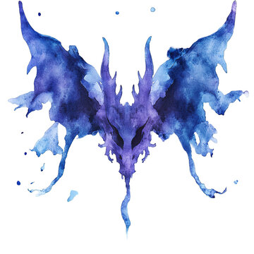 Photo Rorschach inkblot test isolated on white