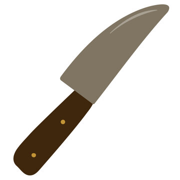 Kitchen knife chef cutting tool sharp cooking utensil restaurant equipment vector illustration