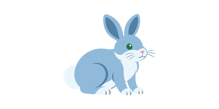 light blue rabbit character icon isolated on transparent background