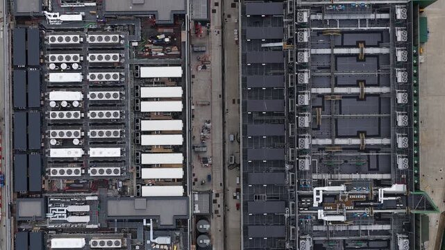 Aerial View of Large Colocation and Cloud Data Center