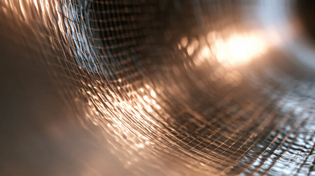 Abstract Metallic Grid Texture with Warm Reflections