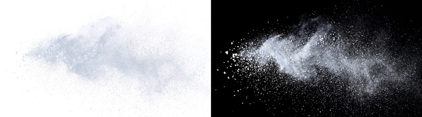 Soft Powder Haze of a soft chalky dust cloud drifting horizontally for subtle overlays with PNG Transparent and Black Background Versions © Crafter