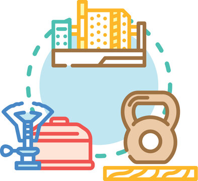 Illustration depicting an assistant helping a person struggling under heavy boxes while a surveyor uses a total station, symbolizing work optimization and finding solutions to lighten arduous tasks