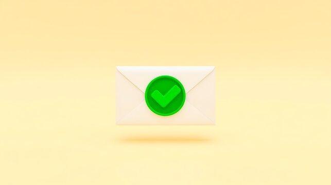 Cream envelope rests on a soft yellow background