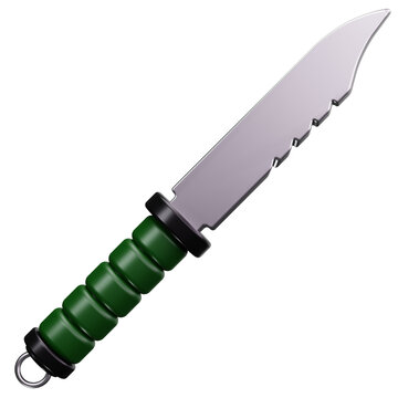 Military Combat Knife 3D Illustrations