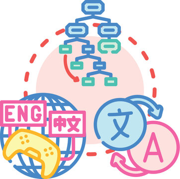 Computer programming dialects vector concept illustrating a monitor displaying code languages. Data structures. And a window with binary numbers and a refresh loop